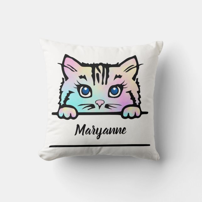 Tie Dye Kattunge Kudde (Framsida)