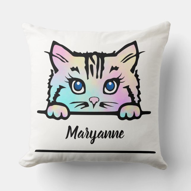 Tie Dye Kattunge Kudde (Framsida)
