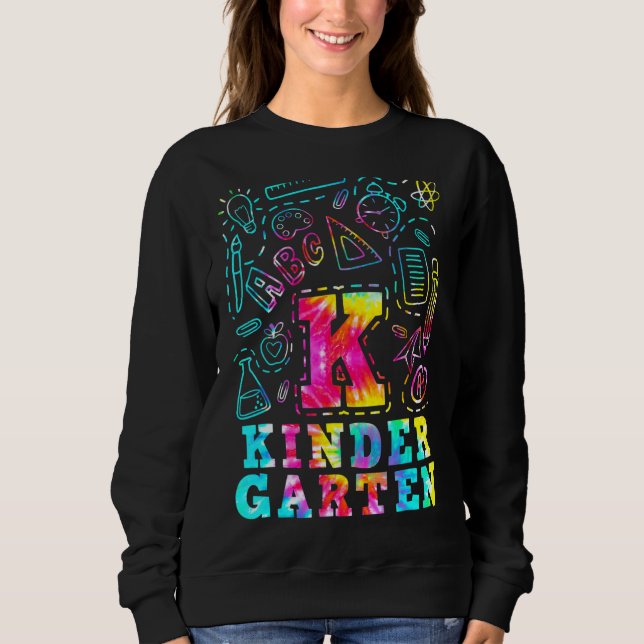 Tie Dye Kindergarten Typography Team Kindergarten T Shirt (Framsida)