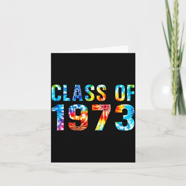 Tie dye klass 1973 73 återträff gymnasieskola kort (Framsida)