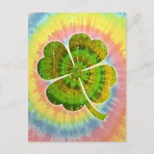 Tie Dye Klöver Vykort
