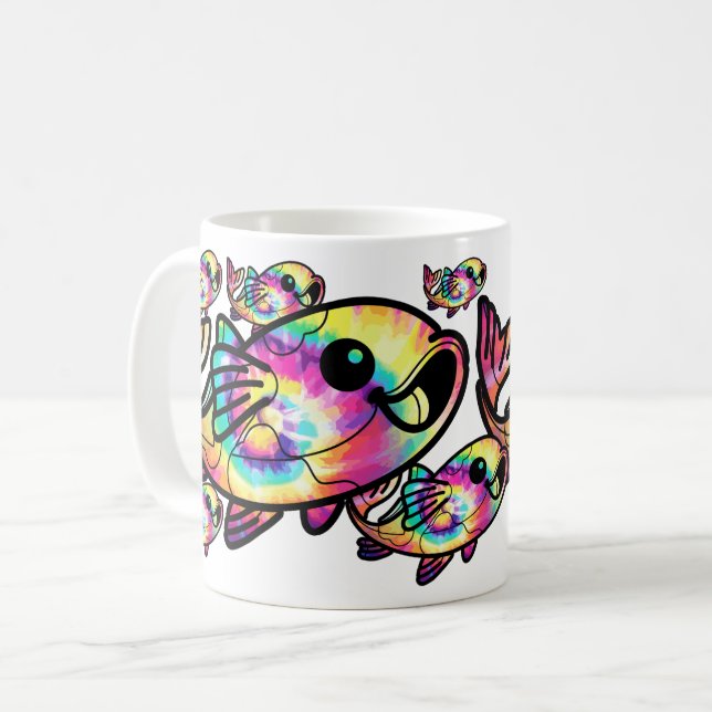 Tie Dye Koi Fish Kaffemugg (Framsida vänster)