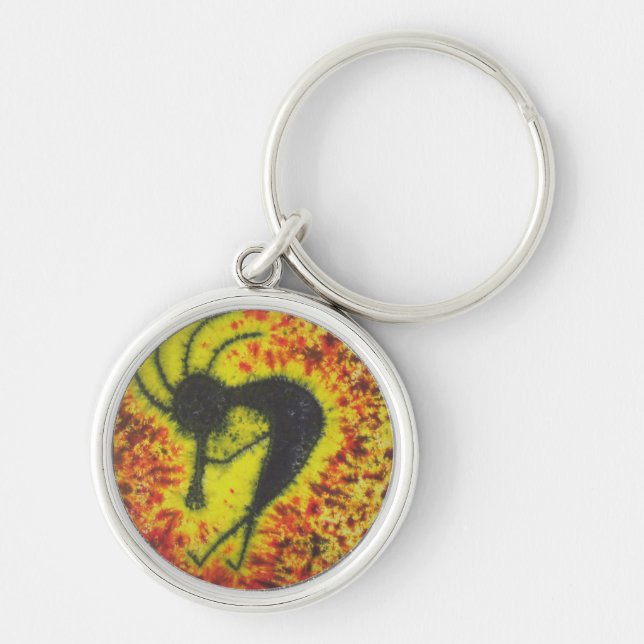 Tie Dye Kokopelli Nyckelring (Framsidan)