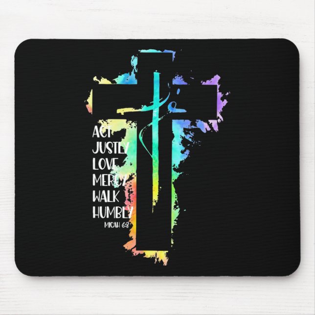 Tie Dye Kor Micah 68 Act just Bible Scripture Musmatta (Framsidan)
