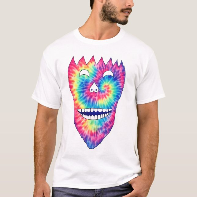 Tie-Dye Leende Dödskalle T Shirt (Framsida)