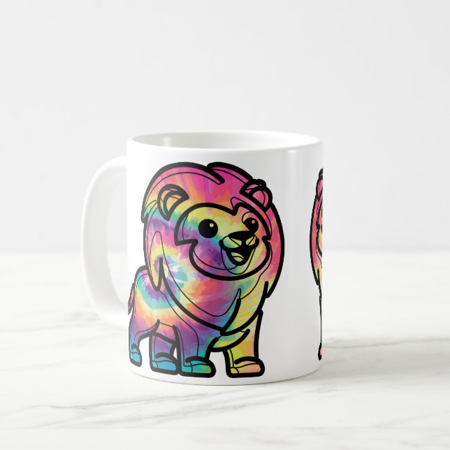 Tie Dye Lejon Kaffemugg (Framsida vänster)