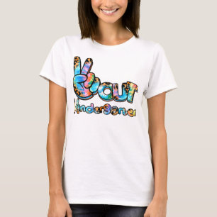 Tie Dye leopard Peace Out Kindergarten Första dage T Shirt