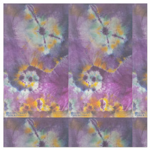Tie-Dye Lila och Pansies #1 Tyg
