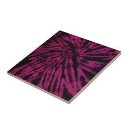 Tie-Dye Lila Rosa Svart Hippie Retro Mönster  Kakelplatta