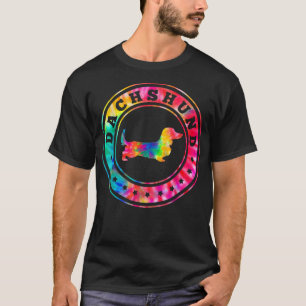Tie Dye Long Hair Dachshund Hund Pappa Djurälskare T Shirt