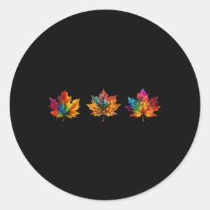 Tie Dye Lönnlöv Höst Fall Löv Säsong Män W Runt Klistermärke