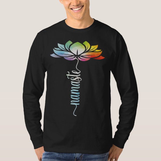 Tie Dye Lotus Flower Yoga Zen Meditation Namaste T Shirt (Framsida)