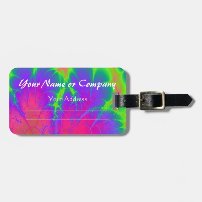 Tie Dye Luggage Tag Bagagebricka (Horisontell Framsida)