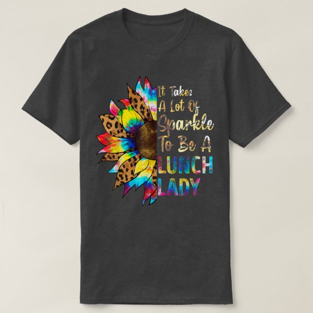 Tie Dye Lunch Dam Lacher Sunroll Leopard Back T Shirt (Design framsida)