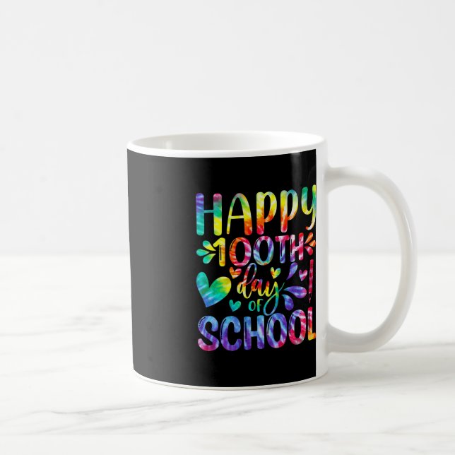 Tie Dye Lycklig 100-dagen för skollärare i Student Kaffemugg (Höger)