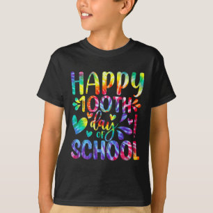 Tie Dye Lycklig 100-dagen för skollärare i Student T Shirt