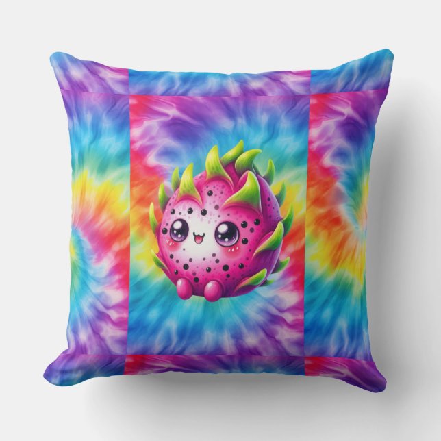 Tie-Dye Lycklig Dragon Fruit Kudde (Framsida)