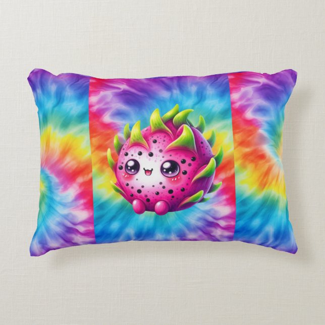 Tie-Dye Lycklig Dragon Fruit Prydnadskudde (Framsidan)