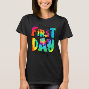 Tie Dye Lycklig första dagen av lärarlivet tillbak T Shirt