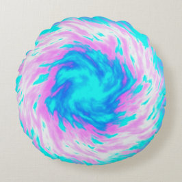 Tie dye magic blue rund kudde