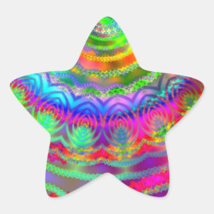 Tie Dye-mål Stjärnformat Klistermärke