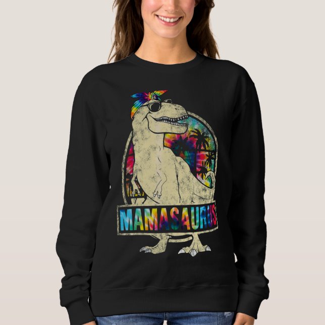 Tie Dye Mamasaurus Dinosaur Rex Mamma Mamma Mor" T Shirt (Framsida)
