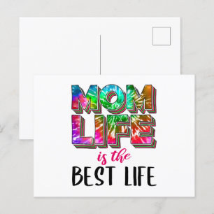 Tie Dye Mamma Life är det bästa livet Vykort