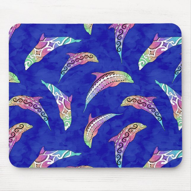 Tie Dye Marine Animals Dolphins Marlins Musmatta (Framsidan)