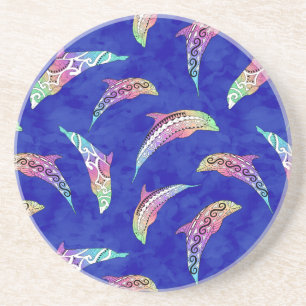 Tie Dye Marine Animals Dolphins Marlins Underlägg