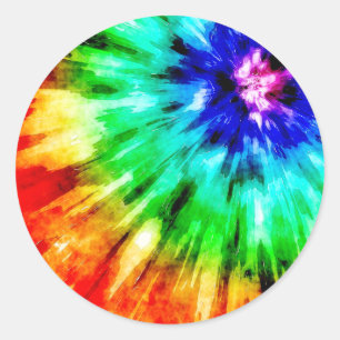 Tie Dye Meets Watercolor Runt Klistermärke