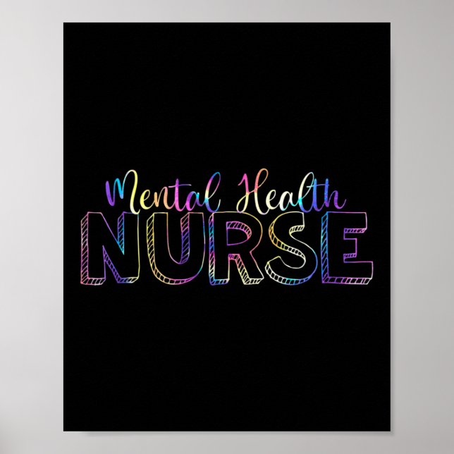 Tie Dye Mental Health Nurse Psychiatic Nurs Poster (Framsidan)