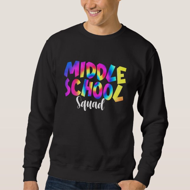 Tie Dye Mitten School Squad Back to school Lacher Lång Ärmad Tröja (Framsida)