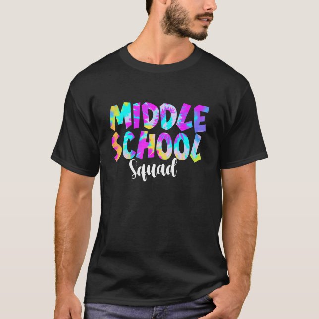 Tie Dye Mitten School Squad Back to school Lacher T Shirt (Framsida)