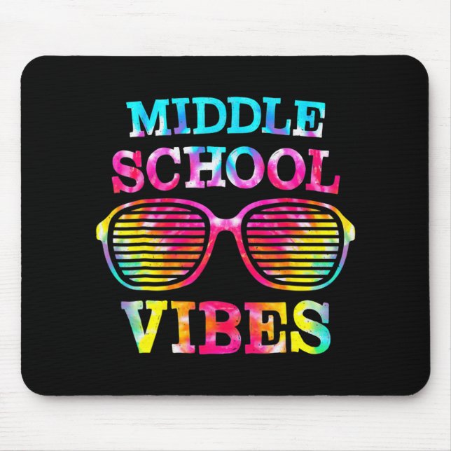 Tie Dye Mitten School Vibes Teacher Student Back T Musmatta (Framsidan)