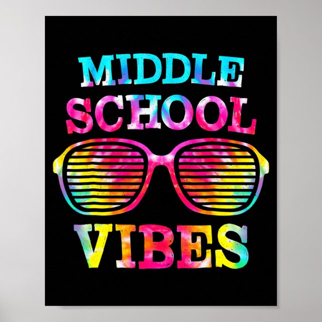Tie Dye Mitten School Vibes Teacher Student Back T Poster (Framsidan)