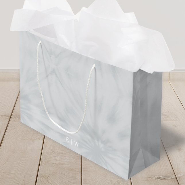 Tie Dye | Modern Minimalistisk Grått Monogram (Skapare uppladdad)