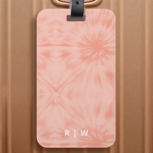 Tie Dye Modern pastel för Rosa av korall Bagagebricka