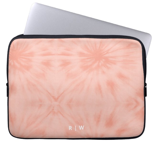 Tie Dye | Modern pastel för Rosa av korall Laptop Fodral (Framsidan)