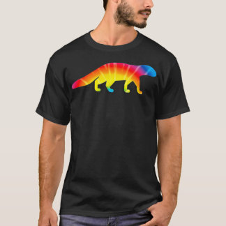 Tie Dye Mongoose Rainbow Skriv ut mustelid Hippie T Shirt