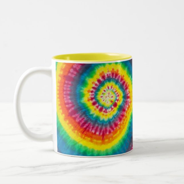Tie Dye Mönster 2-tonkaffe Mugg (Vänster)