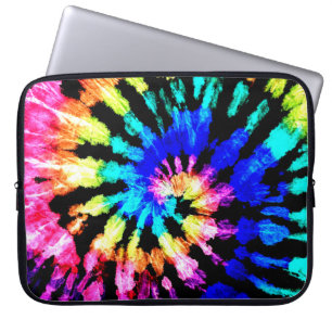 Tie Dye mönster. Hand plockade regnbågsshibori. BL Laptop Fodral
