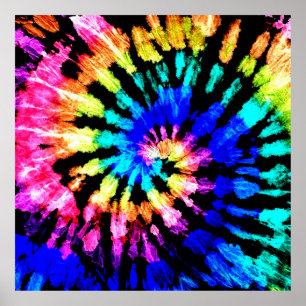 Tie Dye mönster. Hand plockade regnbågsshibori. BL Poster