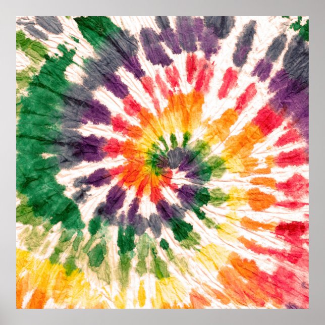 Tie Dye mönster. Hand plockade regnbågsshibori. BL Poster (Framsidan)