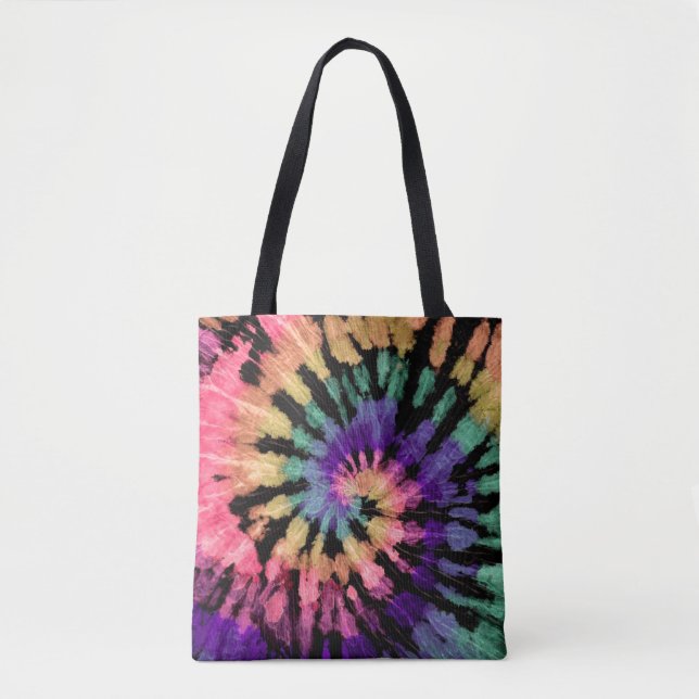 Tie Dye mönster. Hand plockade regnbågsshibori. BL Tygkasse (Framsida)