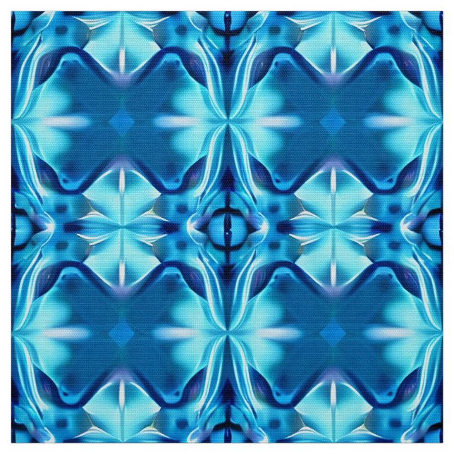 Tie Dye Mönster i Indigo och Ice Blue Tyg (Provkarta)