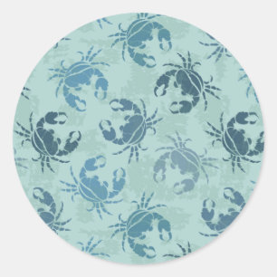 Tie Dye Mönster, krabbor Runt Klistermärke