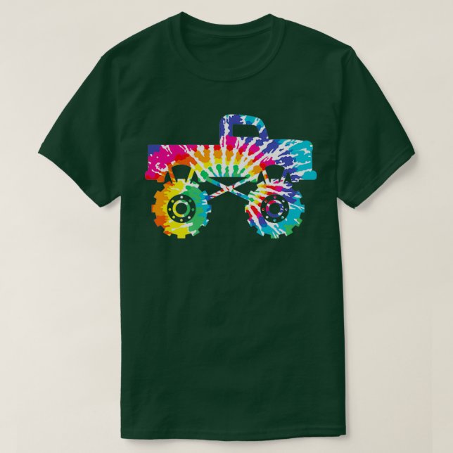 Tie Dye Monster Lastbil Extreme Mudding T Shirt (Design framsida)