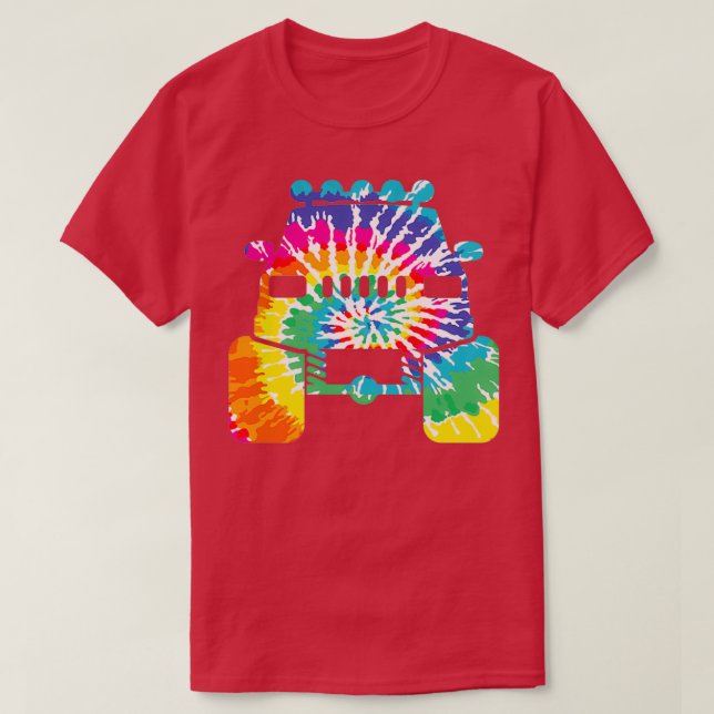 Tie Dye Monster Lastbil Front T Shirt (Design framsida)