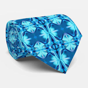 Tie Dye Mönster Necktie i Indigo och Ice Blue Slips