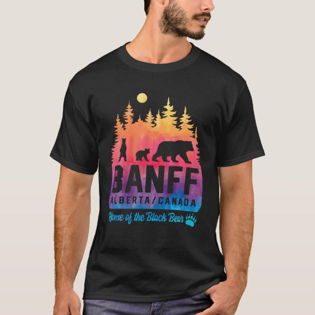 Tie Dye Mor Bear och Unge Banff nationalpark T Shirt (Framsida)